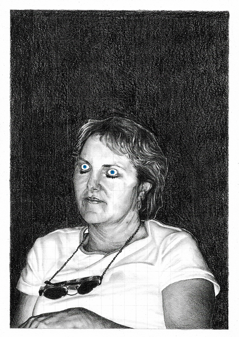 Demeter and Persephone, graphite and colour pencil on paper,29.7cm x 21cm, 2017