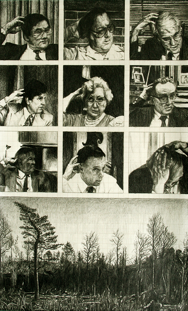 Exit Wound, graphite on graph paper, 31cm x 19cm, 2012