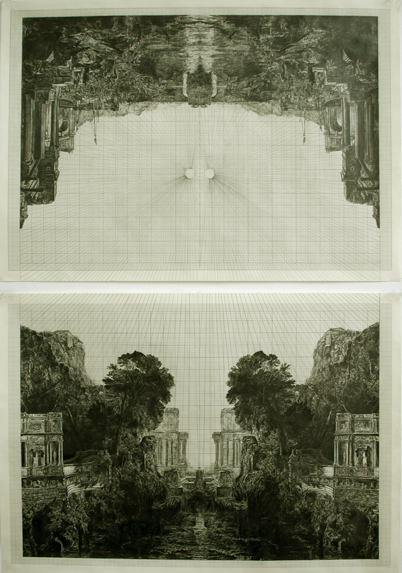 Fruit Of The Pleroma (after Turner),graphite on graph paper, 144cm x 96cm, 2010