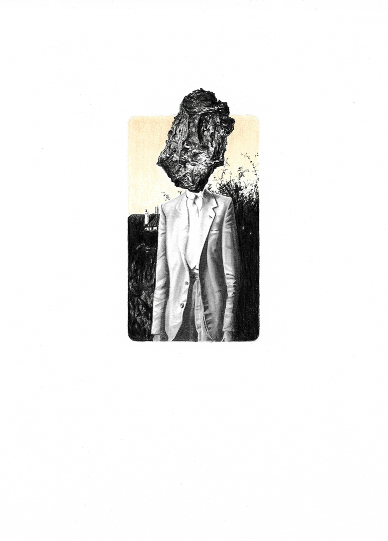 Standing Stone, graphite and colour pencil on paper, 28cm x 21cm, 2017