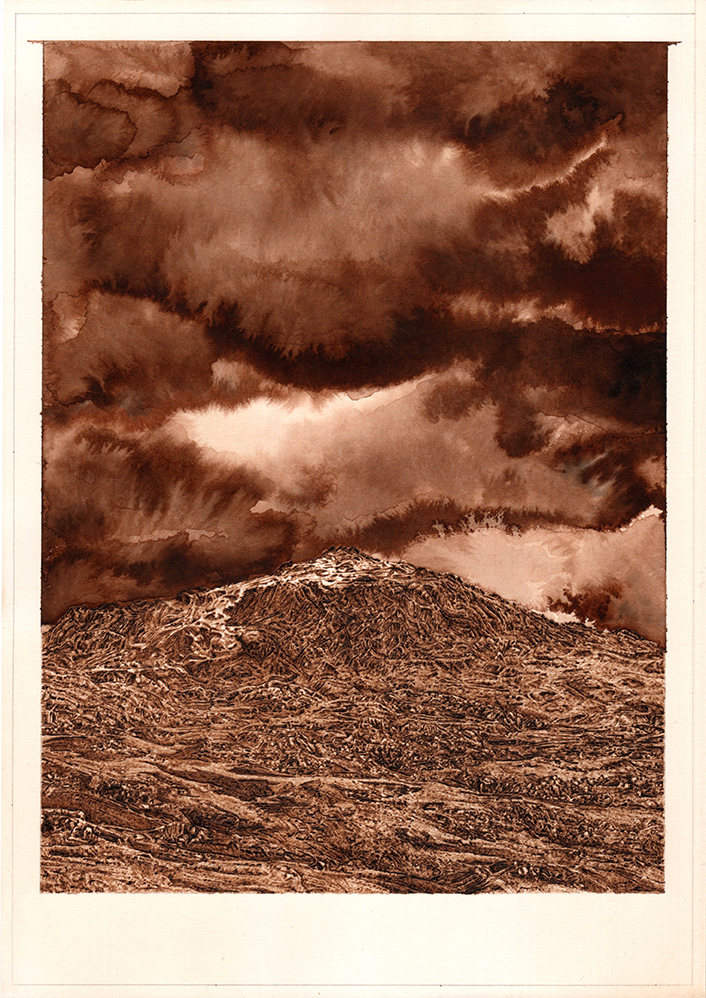 English landscape with turbulent sky.